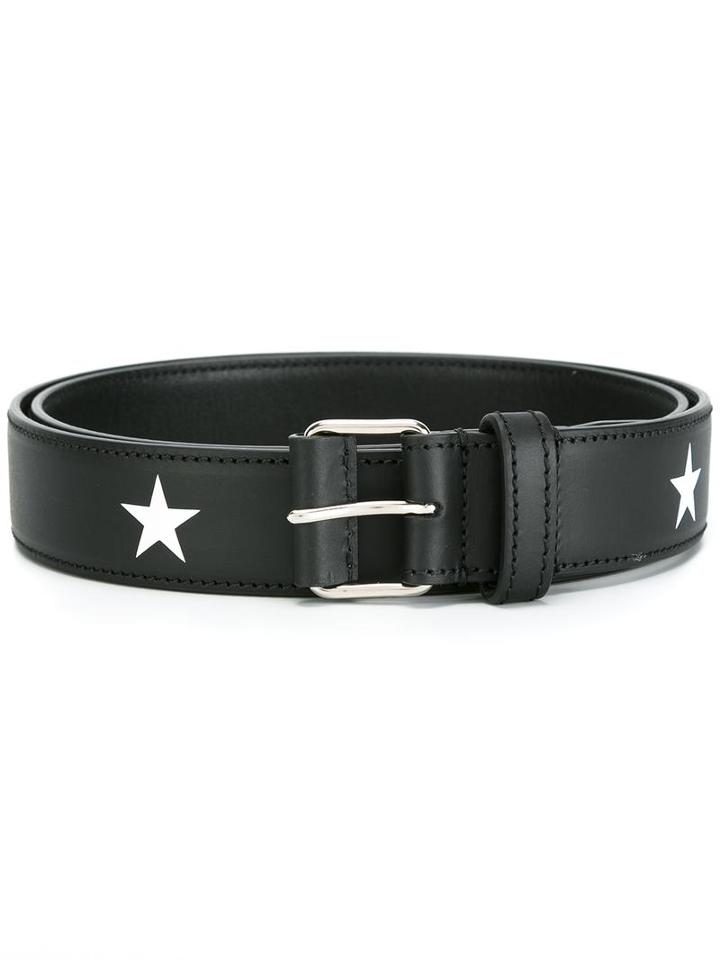 Givenchy Star Print Belt, Men's, Size: 100, Black, Calf Leather