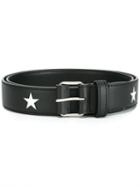 Givenchy Star Print Belt, Men's, Size: 100, Black, Calf Leather