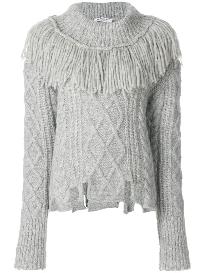 Philosophy Di Lorenzo Serafini Distressed Fringed Jumper - Grey