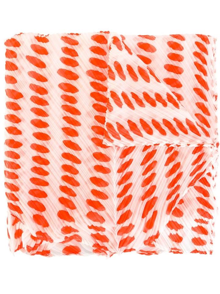 Pleats Please By Issey Miyake Printed Pleated Scarf - White