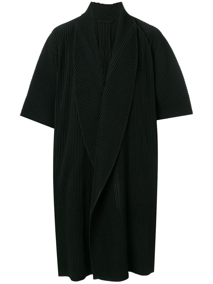 Homme Plissé Issey Miyake Pleated Short-sleeve Jacket - Black