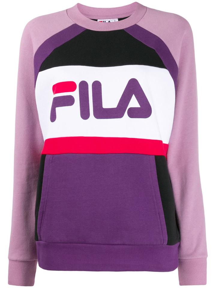 Fila Logo Print Sweatshirt - Pink