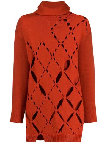 Pierantoniogaspari Cut-out Knitted Jumper - Orange
