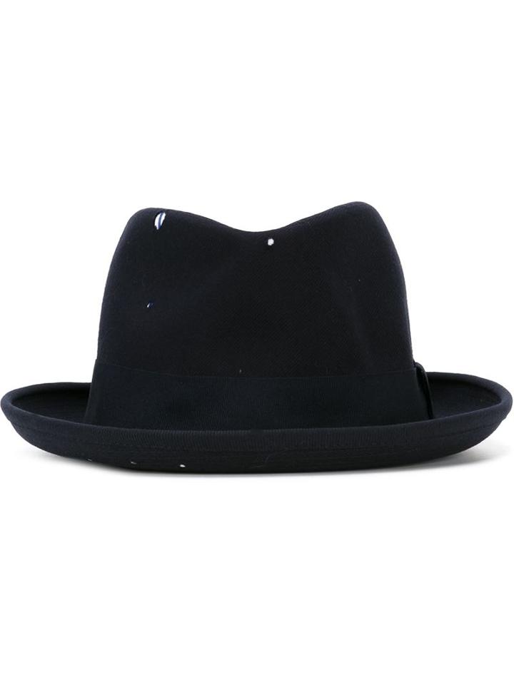 Comme Des Garçons Shirt Trilby Hat, Men's, Size: Medium, Blue, Cotton/polyester/wool