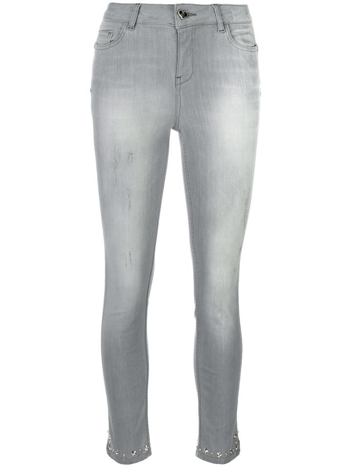 Twin-set - Star Stud Faded Jeans - Women - Cotton/polyester/spandex/elastane - 25, Blue, Cotton/polyester/spandex/elastane