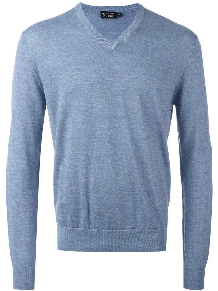 Hackett - V-neck Jumper - Men - Merino - Xxl, Blue, Merino