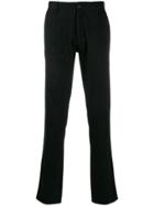 Emporio Armani Slim-fit Logo Plaque Trousers - Black