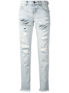 One Teaspoon Ripped Cropped Jeans - Blue