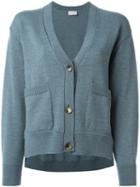 Lanvin Front Cropped Cardigan, Women's, Size: Large, Blue, Wool/yak