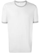 Jil Sander Contrast Crew Neck T-shirt, Men's, Size: 48, White, Silk/virgin Wool