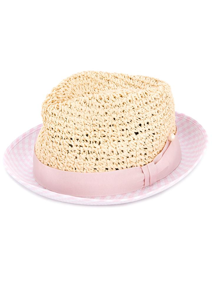 Federica Moretti Pearl Pin Fedora - Brown
