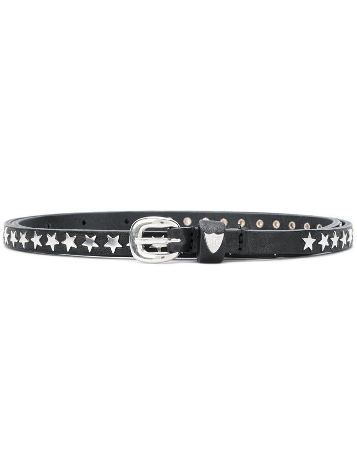 Htc Hollywood Trading Company Star Studded Buckle Belt - Black