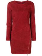 Arma Side Zip Fitted Mini Dress - Red