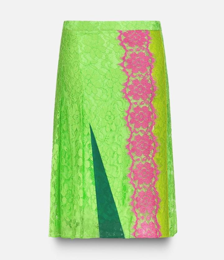 Christopher Kane Lace Midi Skirt With Plastic