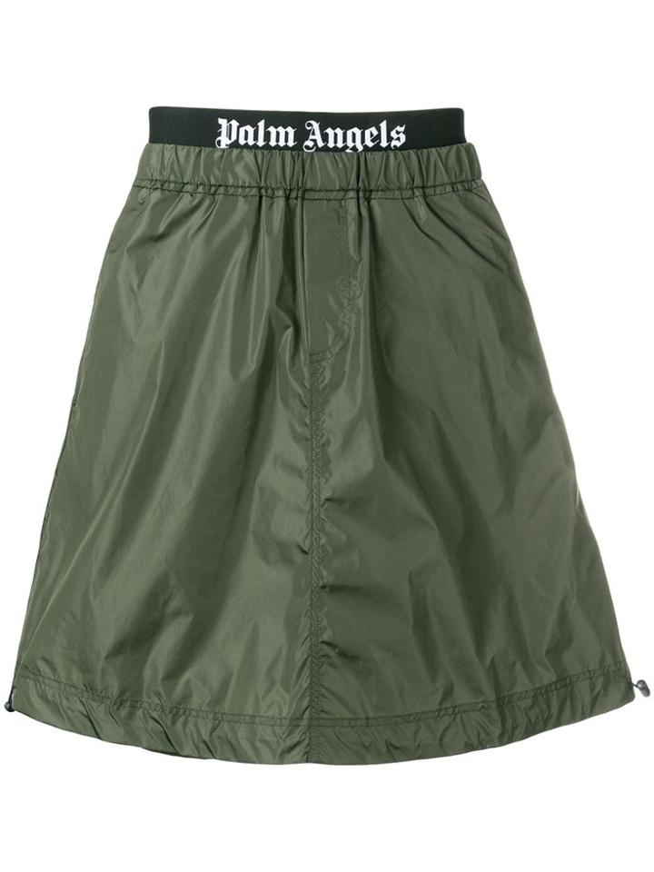 Palm Angels Logo Waistband Skirt - Green