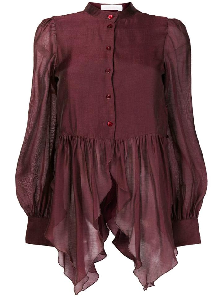 See By Chloé Flared Longsleeved Blouse - Pink & Purple