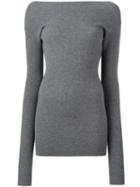 Stella Mccartney Dropped Shoulder Knit Top, Women's, Size: 46, Grey, Virgin Wool