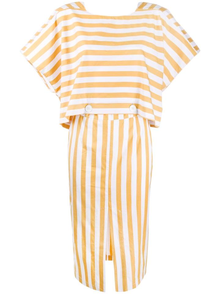 Tela Striped Midi Dress - White