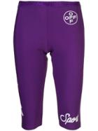 Off-white Cropped Performance Leggings - Purple