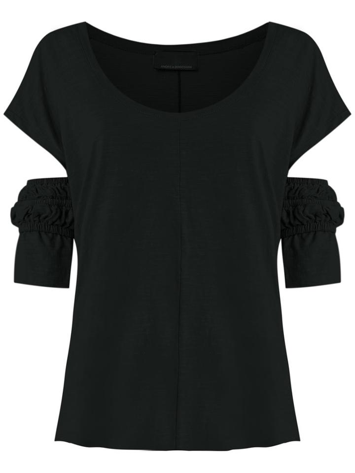 Andrea Bogosian Cut Out Details Top, Women's, Size: G, Black, Cotton