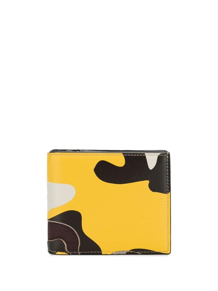 Valentino Valentino Garavani Camouflage Patch Leather Wallet - Yellow