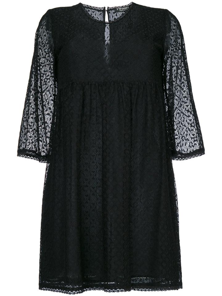Twin-set Geometric Pattern Short Dress - Black