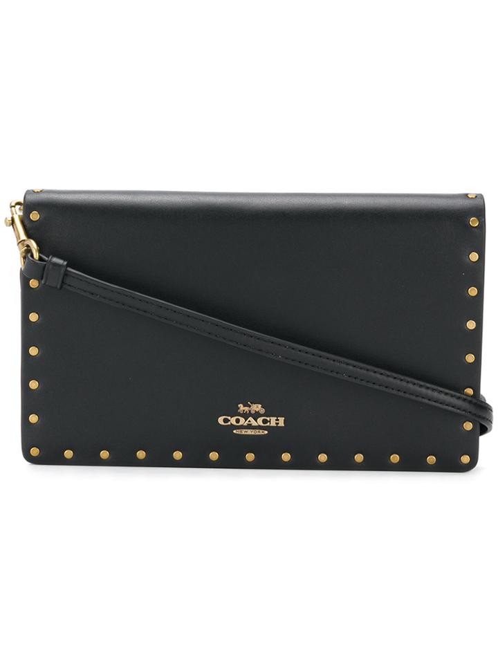 Coach Studded Logo Shoulder Bag - Black
