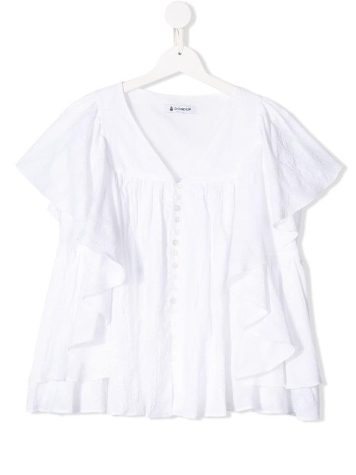 Dondup Kids Frill Trim Blouse - White