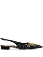René Caovilla Operina Slingback Ballerina Shoes - Black