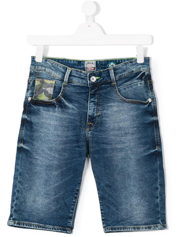 Vingino Teen Distressed Denim Shorts - Blue