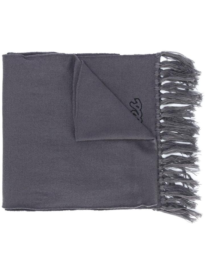 Thames Embroidered Logo Scarf - Grey