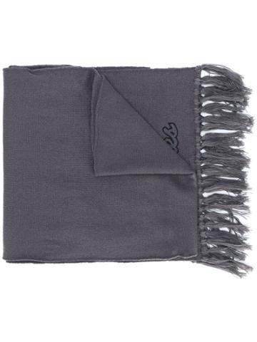 Thames Embroidered Logo Scarf - Grey