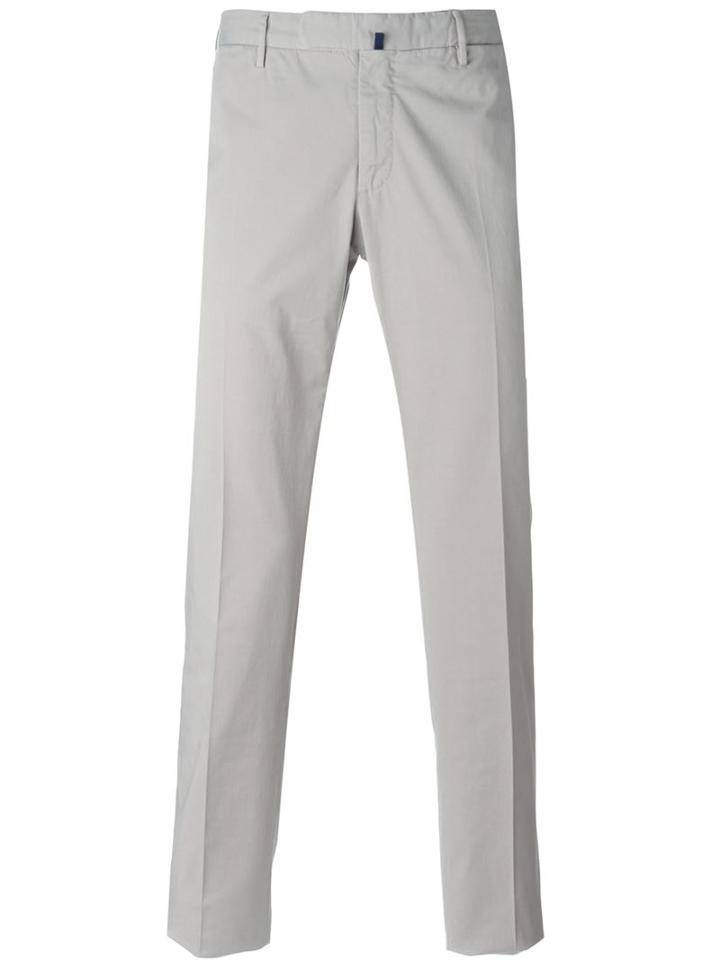 Incotex Chino Trousers, Men's, Size: 52, Grey, Cotton/spandex/elastane