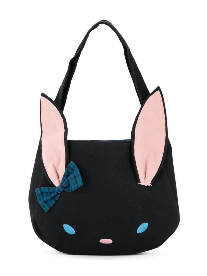 Familiar - Rabbit Shoulder Bag - Kids - Cotton/hemp - One Size, Black