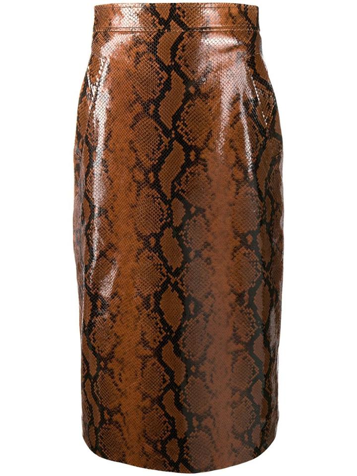 Dsquared2 Snakeskin Effect Skirt - Brown