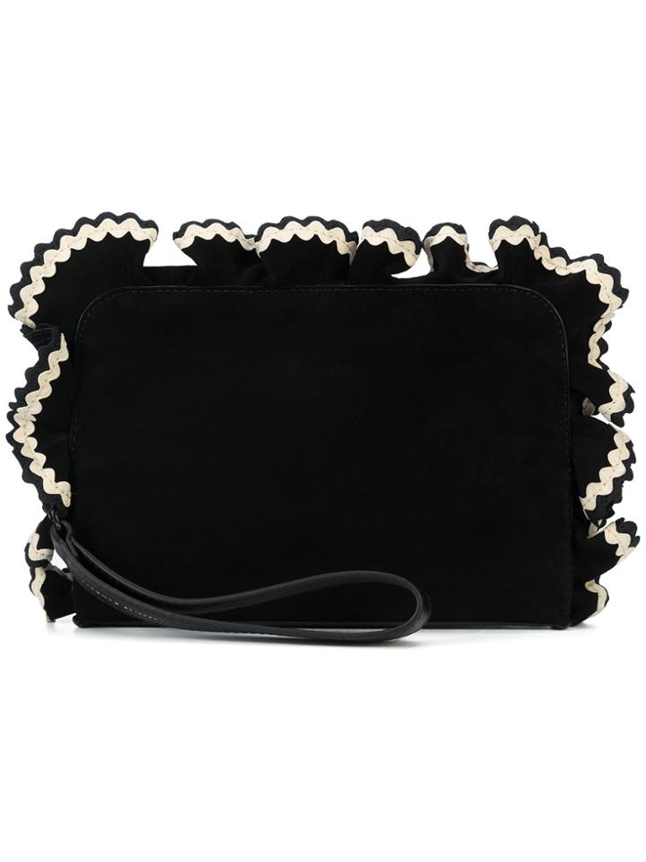 Loeffler Randall Ruffle Wristlet Purse - Black