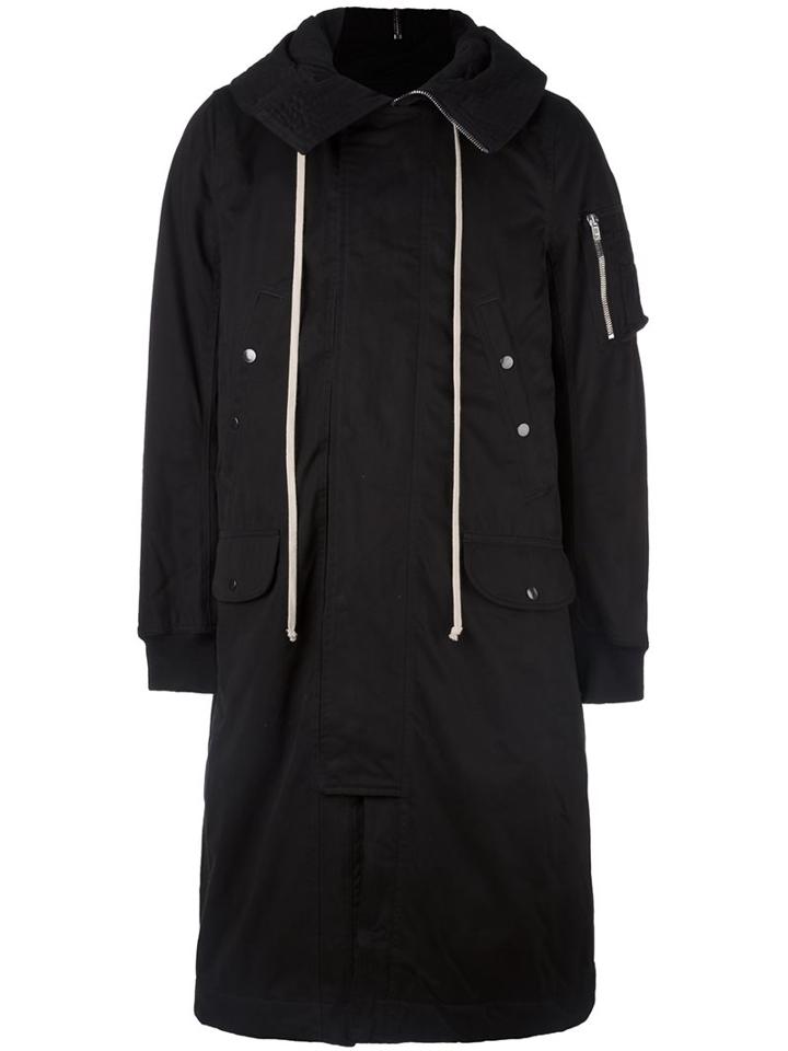 Rick Owens Drkshdw Long Hooded Coat