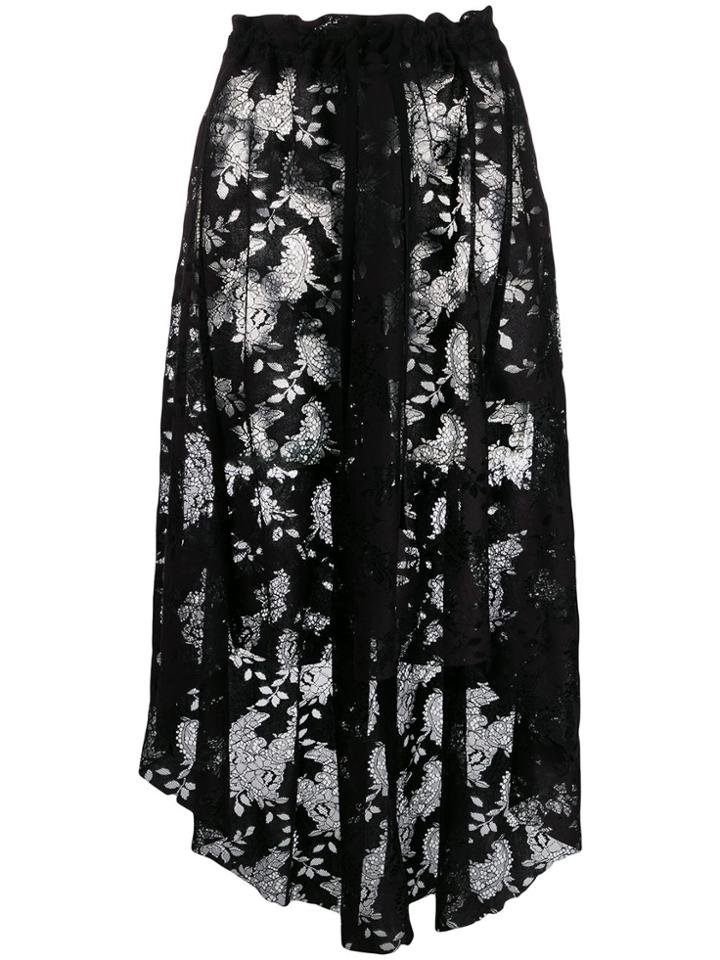 Ann Demeulemeester Asymmetric Lace-detail Skirt - Blue
