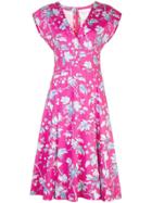 Carolina Herrera Floral Print Flared Dress - Pink Multi