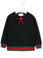 Gucci Kids Bow Detail Sweatshirt, Girl's, Size: 10 Yrs, Blue