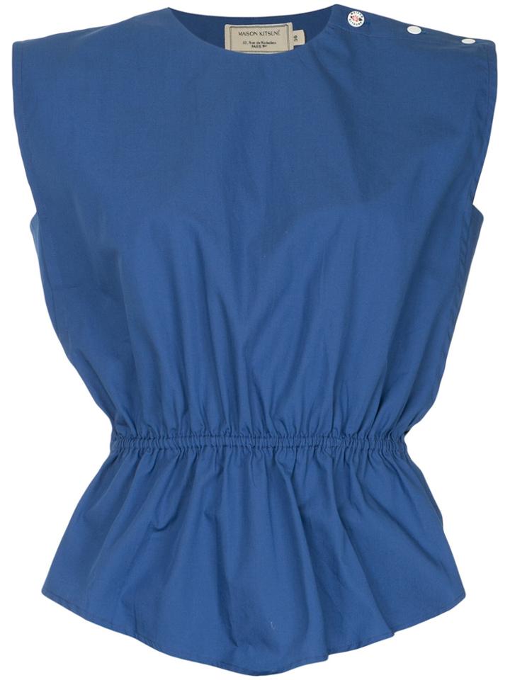 Maison Kitsuné Livia Asymmetric Blouse - Blue