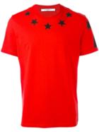 Givenchy Star Embroidered T-shirt, Men's, Size: Xl, Red, Cotton/polyester/wool/acrylic