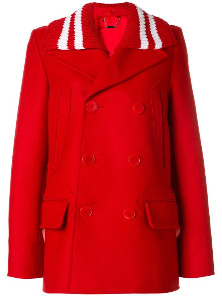 Givenchy Removable Collar Short Peacoat - Red