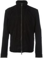 John Varvatos Zipped Leather Jacket, Men's, Size: Medium, Black, Goat Suede