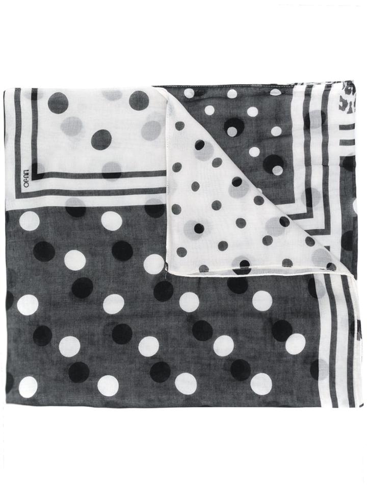 Liu Jo Polka-dot Contrast Scarf - Black