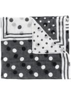 Liu Jo Polka-dot Contrast Scarf - Black