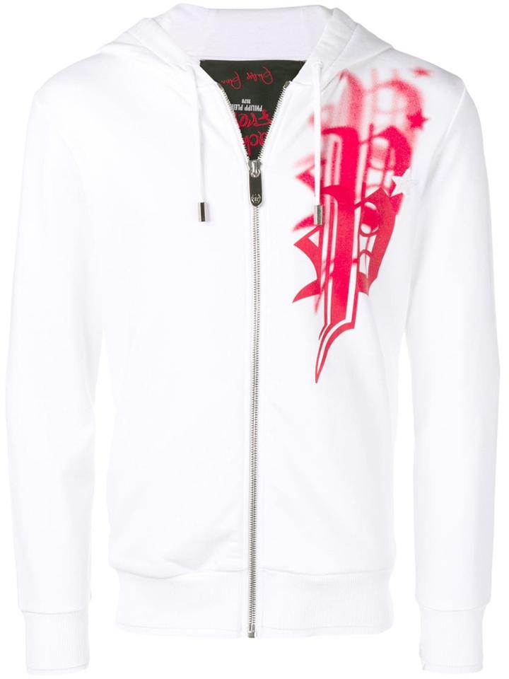 Philipp Plein Logo Print Hoodie - White