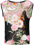 Blugirl Floral Fitted T-shirt - Black