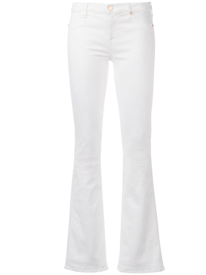 7 For All Mankind Bootcut Jeans, Women's, Size: 28, White, Cotton/polyester/spandex/elastane/swarovski Crystal
