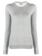 Acne Studios Fringed Crew Neck Sweater - Grey